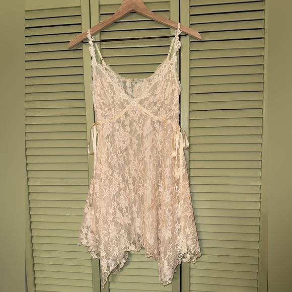 Vintage Rare Claire Pettibone Couture Cream Sheer Lace Mini...